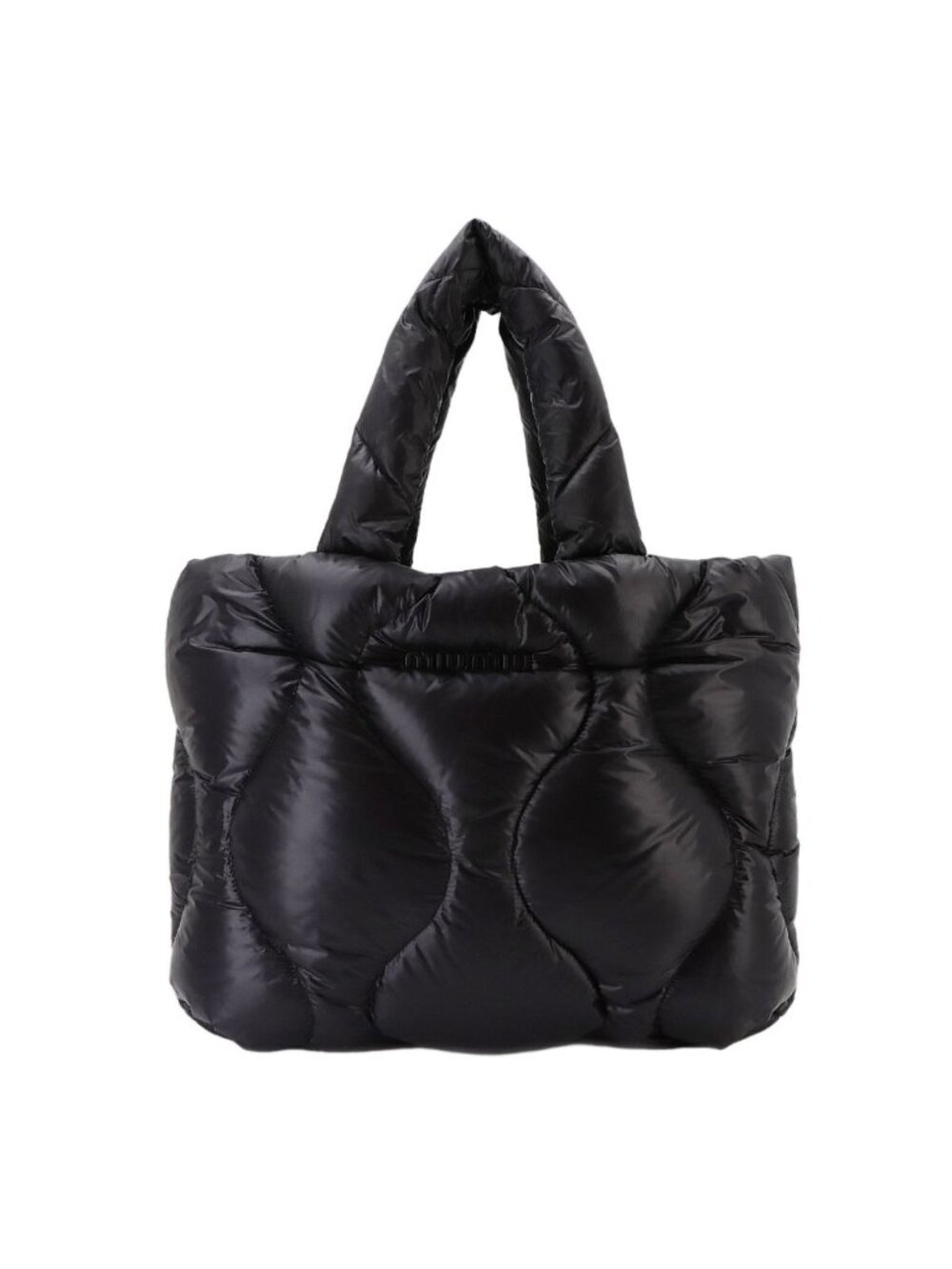 Miu Miu Quilted Tote Bag Nylon Nero Black Silver